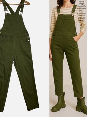 Frnch Paris Denim bib overalls XS Olive French Girl Chic Parisian Style Boho